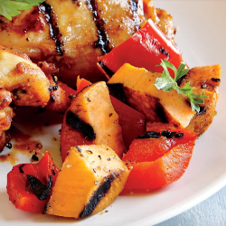 Grilled Sweet Potato and Bell Pepper Toss